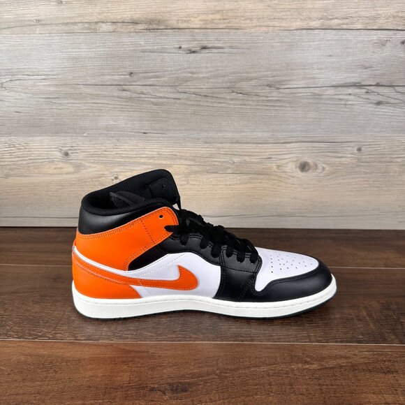 Nike Air Jordan 1 Mid Mens Size 9 Starfish White Sail Black DQ8426 801 - Picture 6 of 9